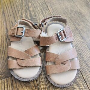 Zara Tan Kids Sandals with Buckle